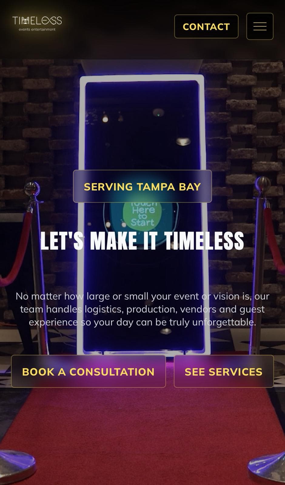 Timeless Events Entertainment desktop screenshot