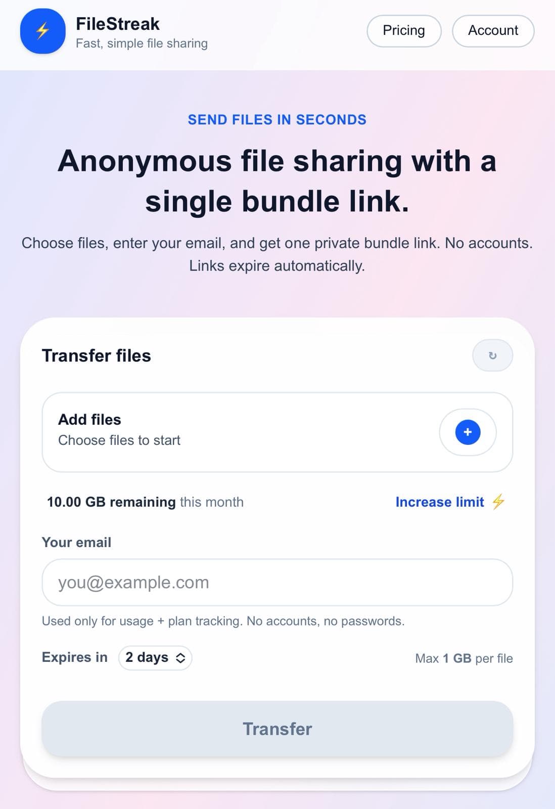 FileStreak mobile screenshot